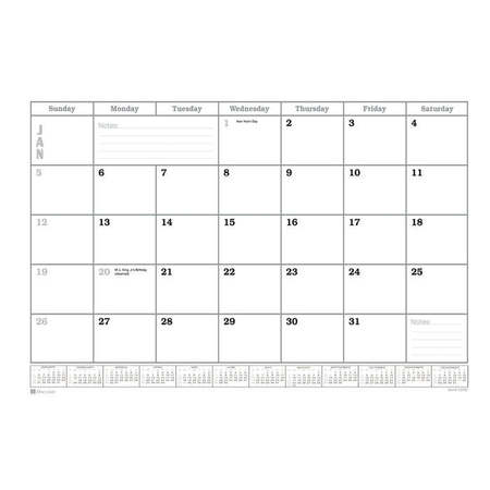 Dacasso Mocha Leather Desk Pad w/ 2022 Calendar Insert, 34 x 20 PR-3050
